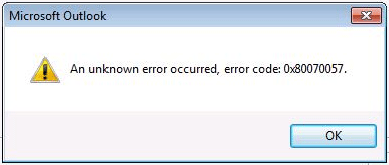 error code 0x80070057