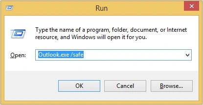 enter outlook dot exe