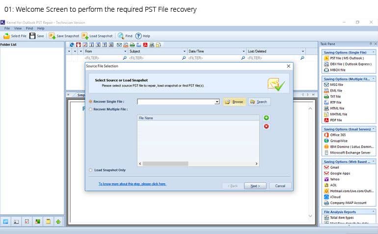 Outlook PST Repair tool home page