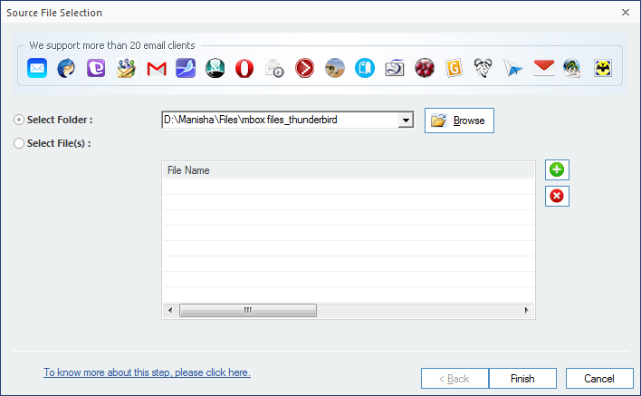 To start MBOX to Outlook migration, select the MBOX file(s) or add the folder with MBOX files