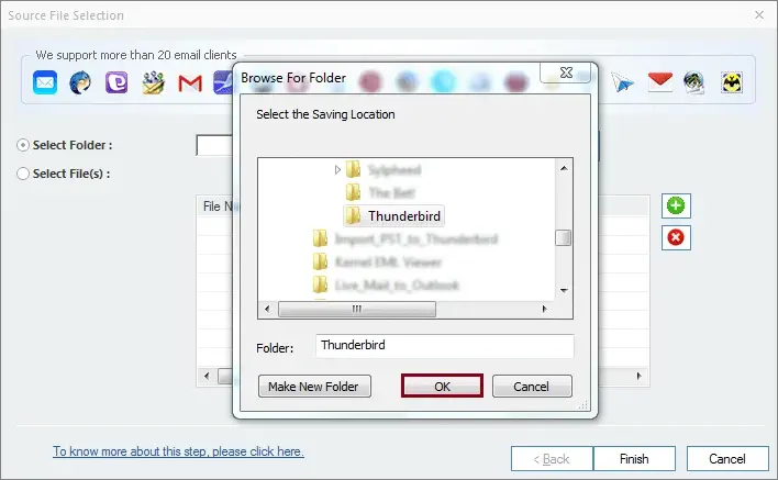 Adding MBOX files to import