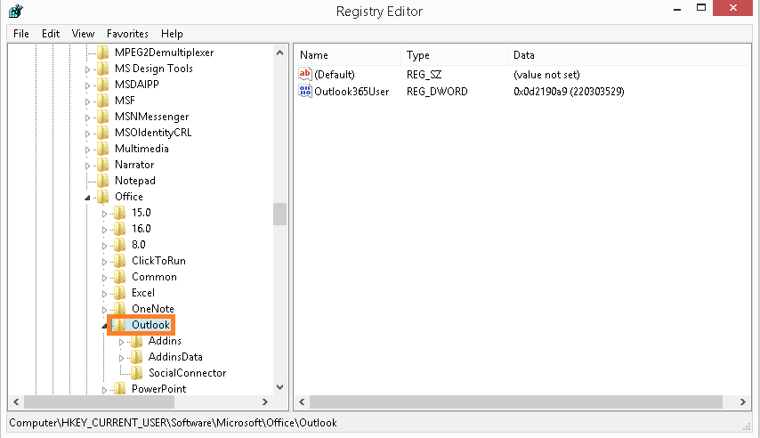 Registry Editor page