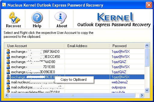 Free Outlook Express Password Recovery - Recover OE Account Passwords