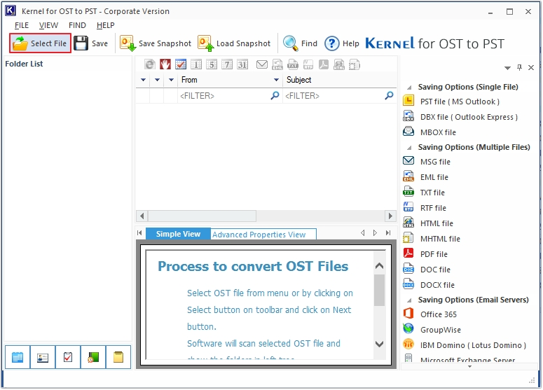 Select OST file(s) for conversion