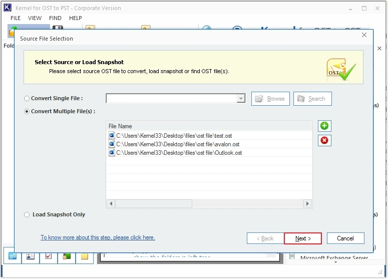 Save the OST mailbox data to the desired format