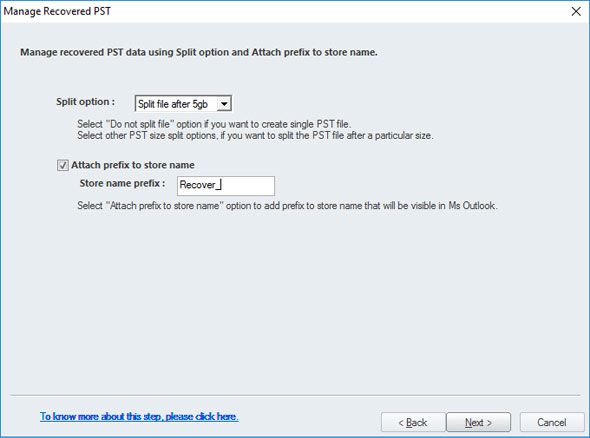  Provide PST splitting specifications and prefix information