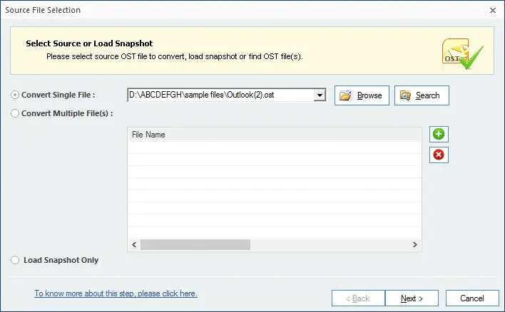 Adding OST file for Thunderbird import