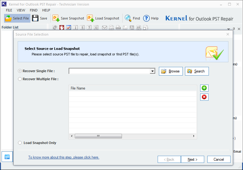 Main interface of Kernel for Outlook PST Repair software