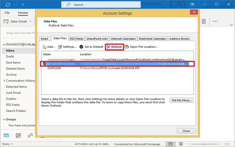 select pst file