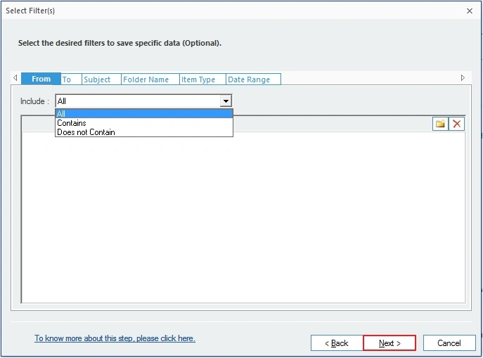 apply desired filters