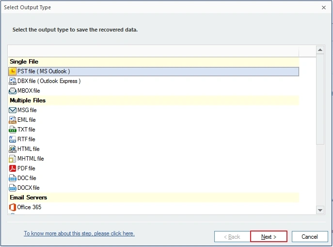 select output format