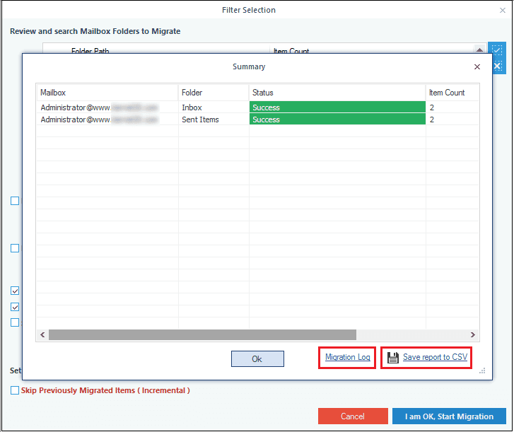 Save the Exchange backup report in CSV format