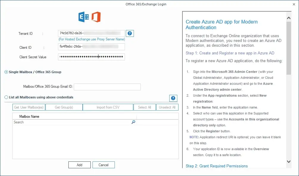 Modern Authentication section