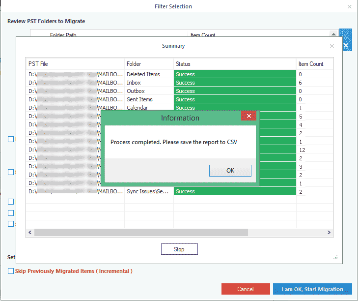 Complete PST to Office 365