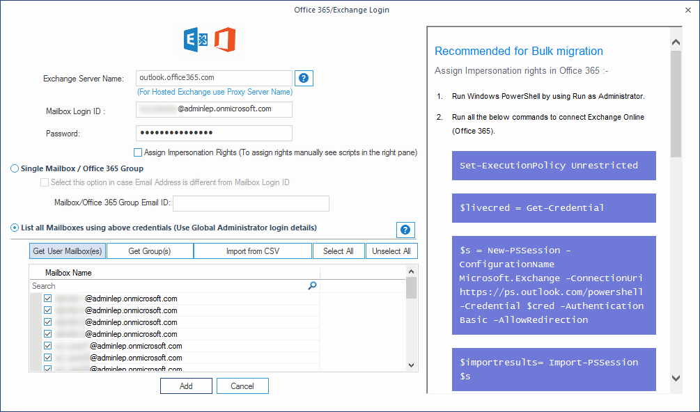 Import the PST files to multiple Office 365