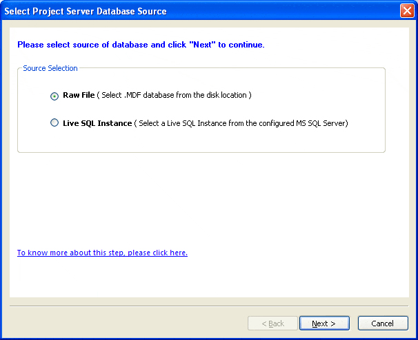 Select Raw File mode
