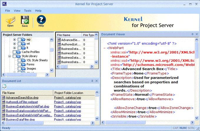 Recovered Tables, Project and Project Actual folders