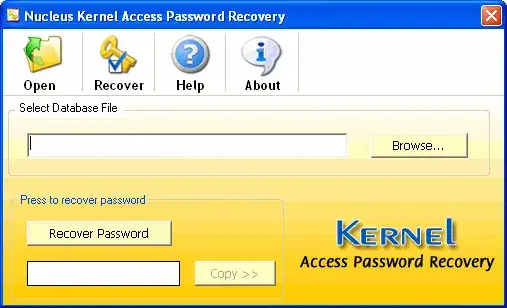 Home Screen of Access Password Recovery