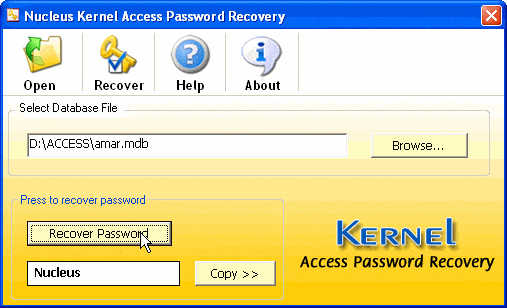 Recovered Access file Password