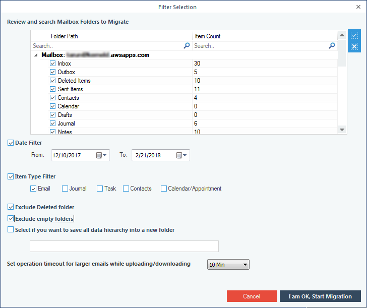 Filter Option to Migrate Selected Data