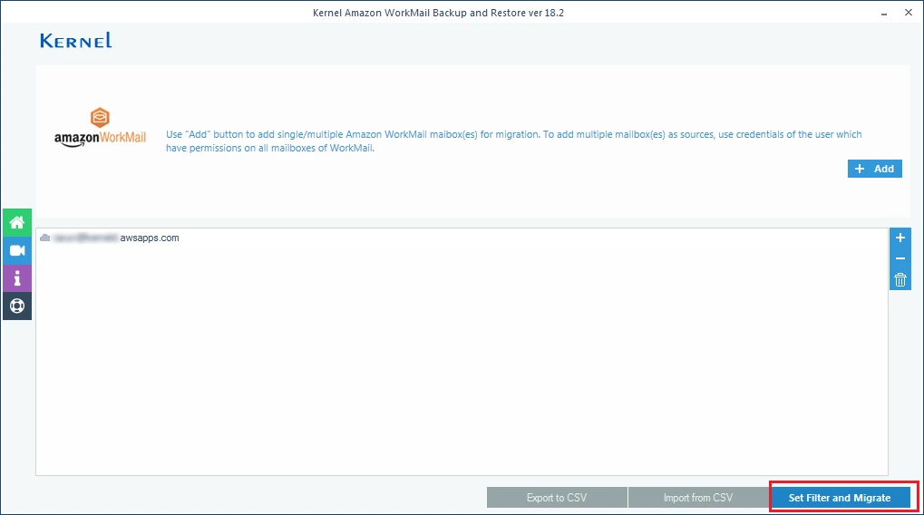 Set filter and Migrate