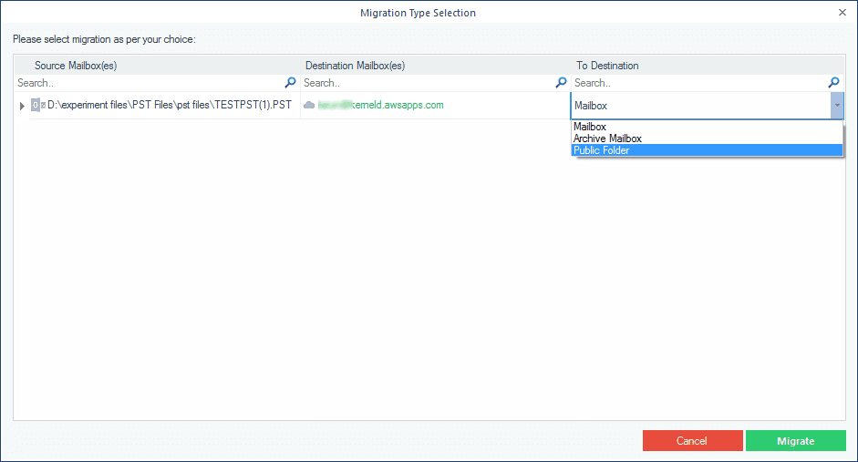 Selecting the data type