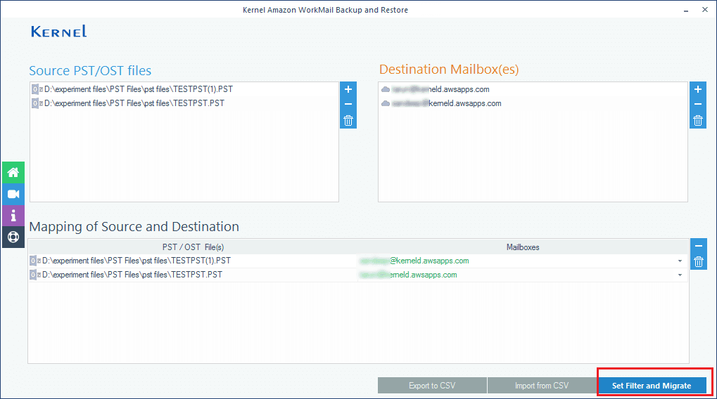 Mapping multiple mailboxes