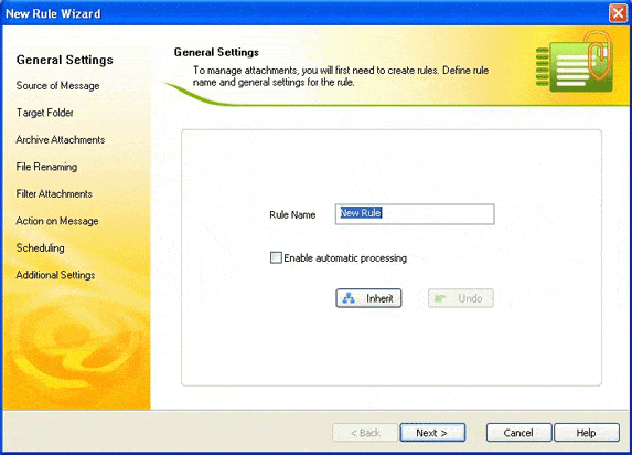 Configure the general settings to create a new rule
