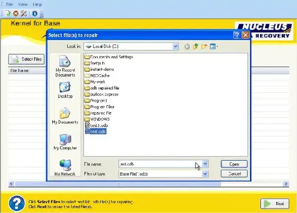Main window of Kernel for Base Software