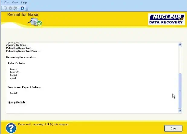Successful recovery of ODB files