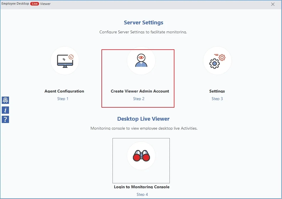 click on create viewer admin account
