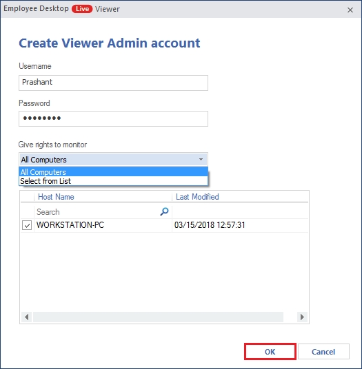 click add to create a viewer account
