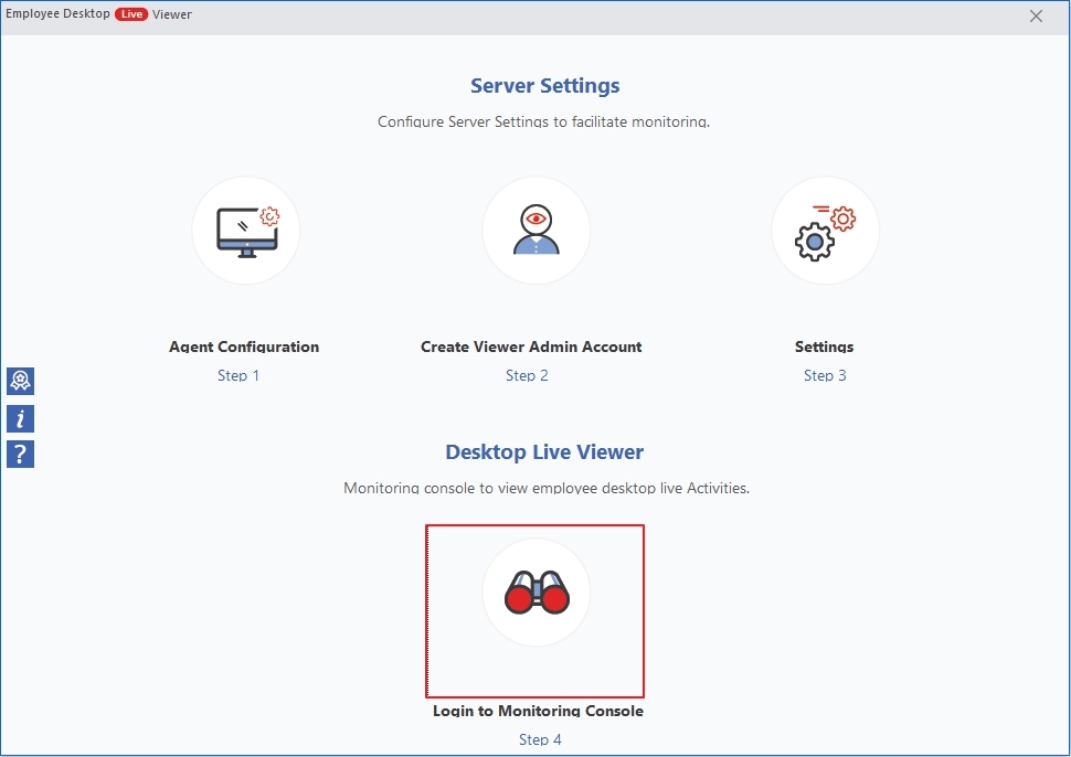 login to monitoring console