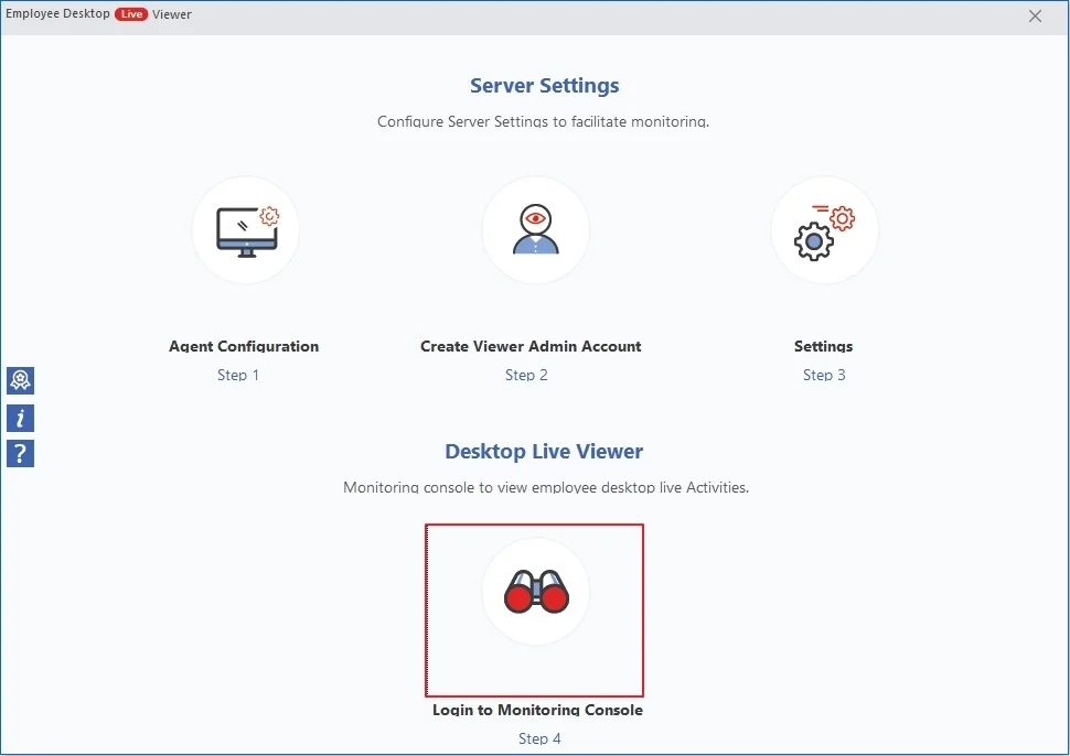 login to monitoring console