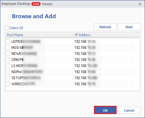 select computers to install the agent