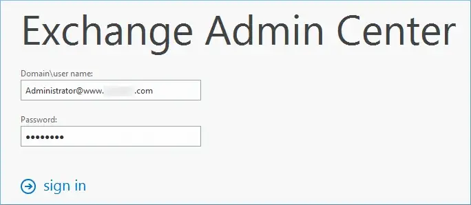 create an admin account in exchange