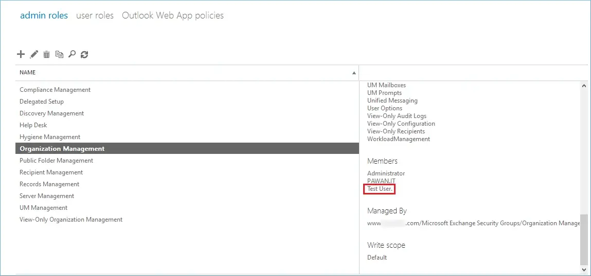 See the new user in the list