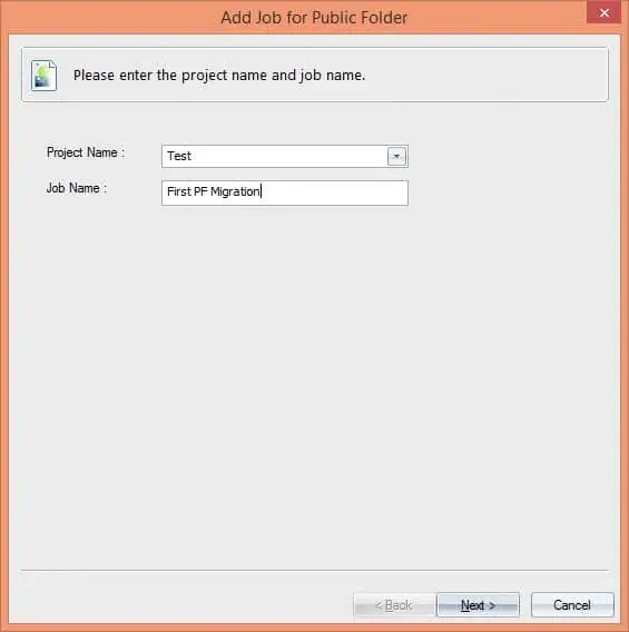 Public folder migration job creation.