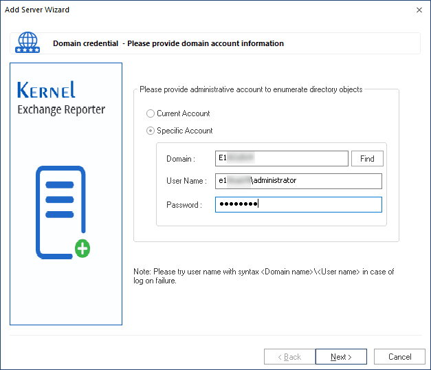 Input Domain account credentials