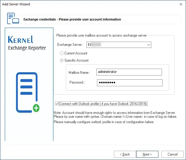 Input user account details