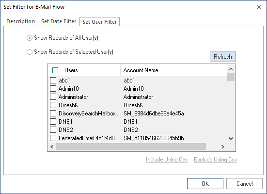 Apply User filter for reports