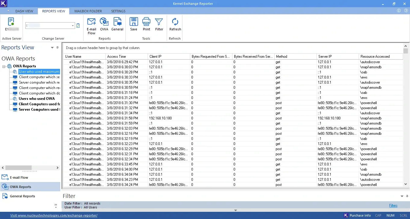 Check OWA report