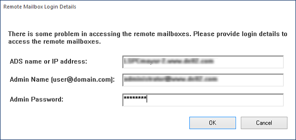 Provide Remote Login Mailbox credentials to add remote mailboxes as well.