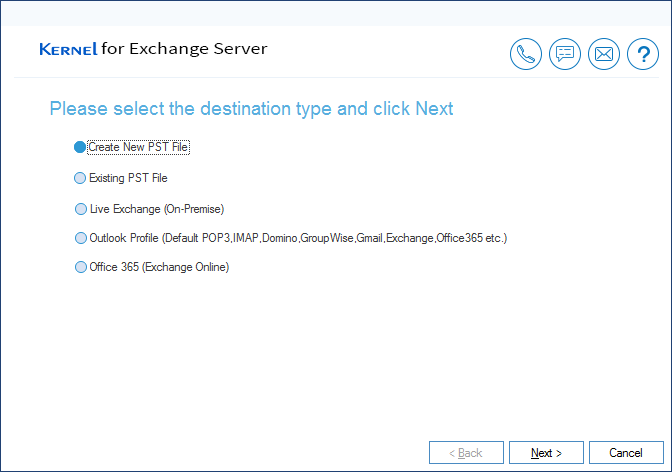 Select ‘Create New PST File’ option.