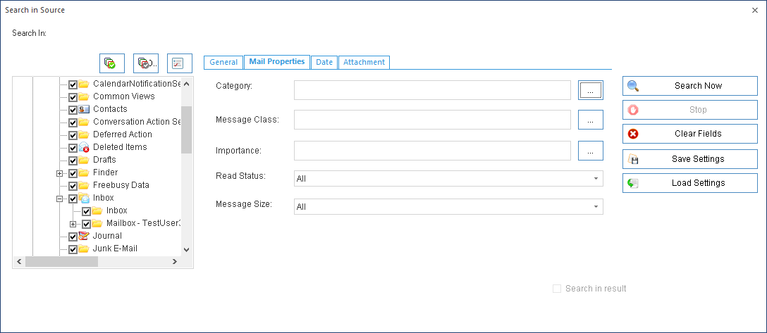 Search the required message from multiple mailboxes (EDB file, live Exchange) simultaneously.