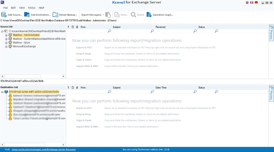 source and destination added successfully