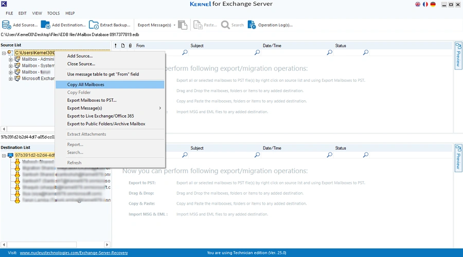 copy source mailboxes