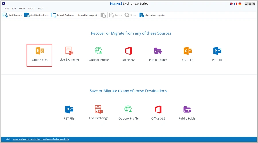 select offline edb option