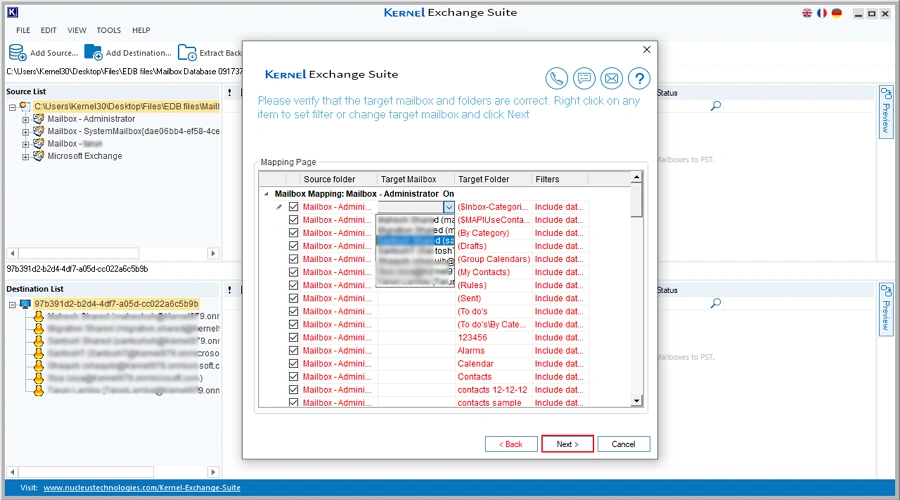 map source destination