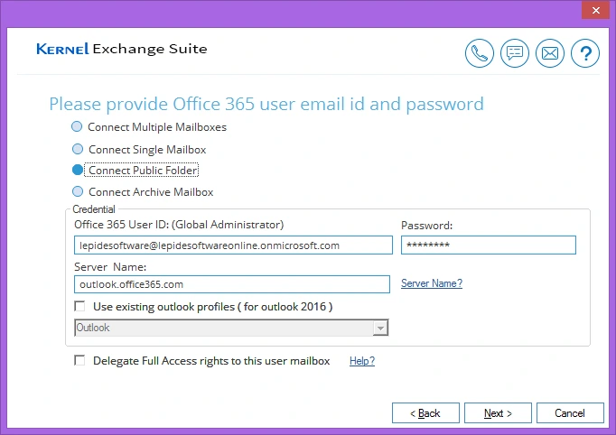 Select desired options and click Next